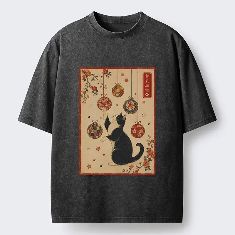 Colorful Fabric Balls Ukiyo-e Tee for Gift