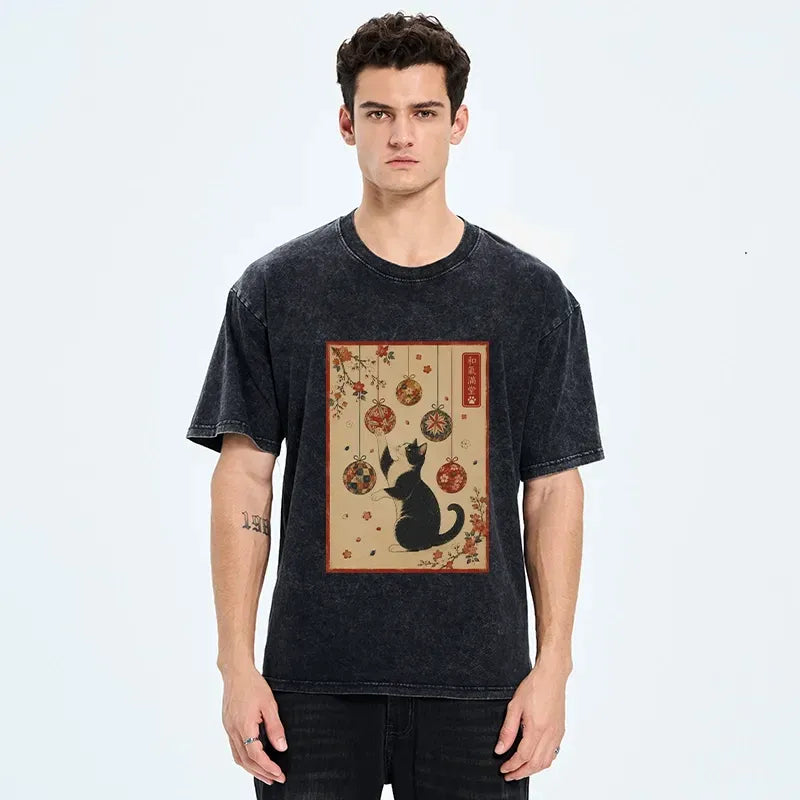 Colorful Fabric Balls Ukiyo-e Tee for Gift