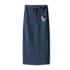 Kyoto-Lion Vinyl Records And Waves Washed Terry Skirt