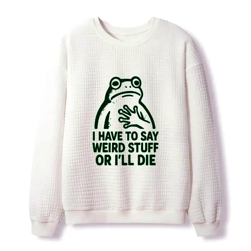 Kyoto-Lion Weird Frog Funny Meme Waffle Sweatshirt
