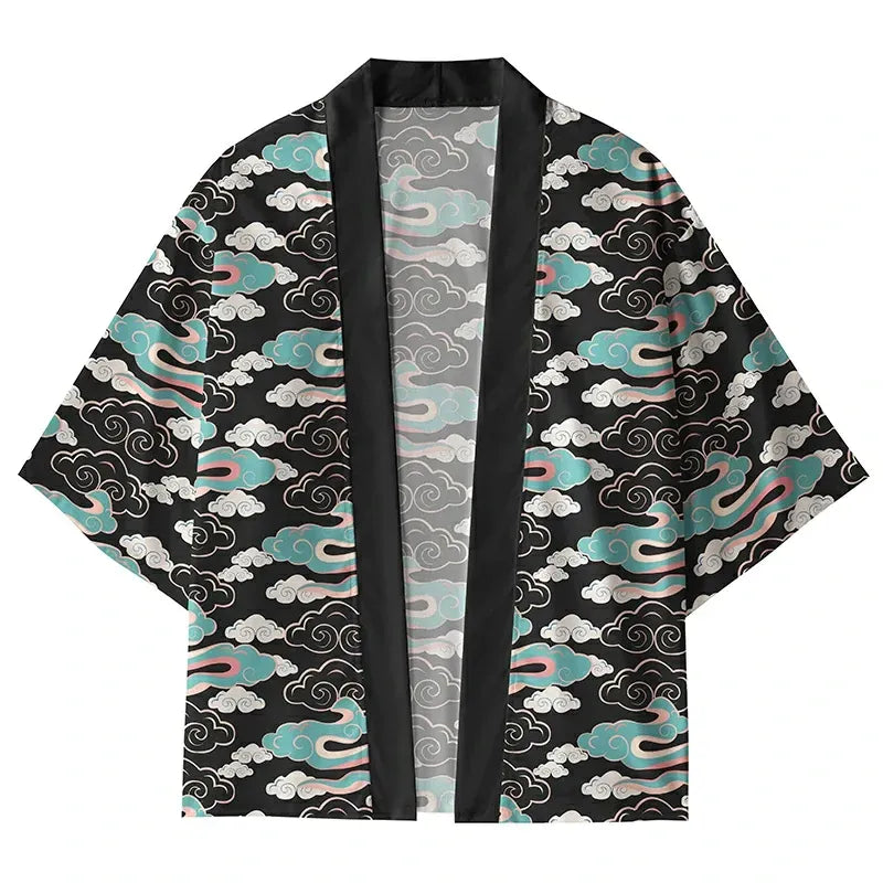 whimsical clouds japanese haori free shipping