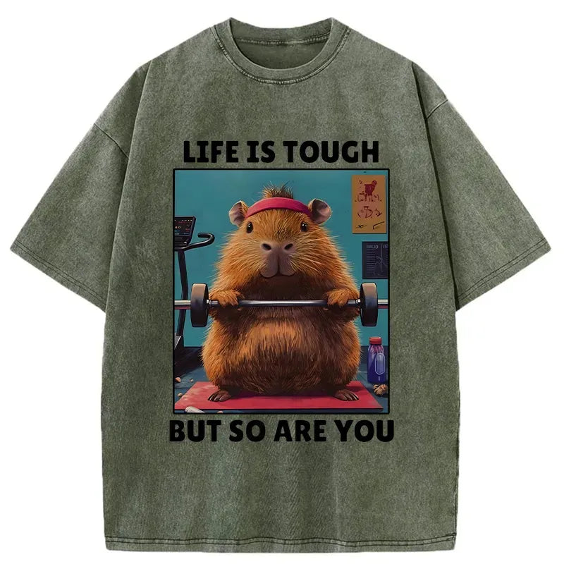 Japanese Vintage Washed T-Shirt for Streetwear
