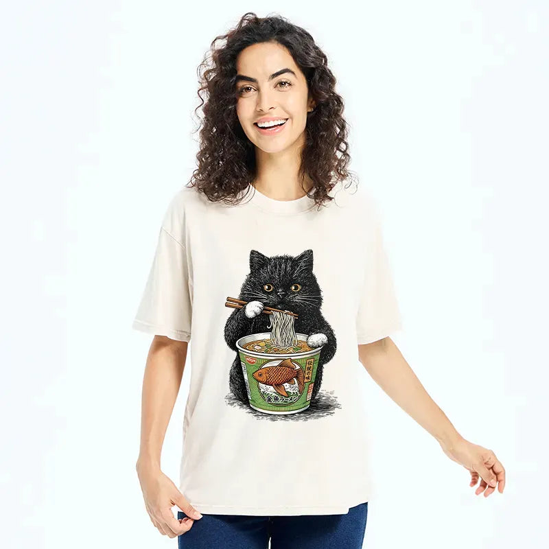 Washed Ukiyo-e Cat Tee on Sale