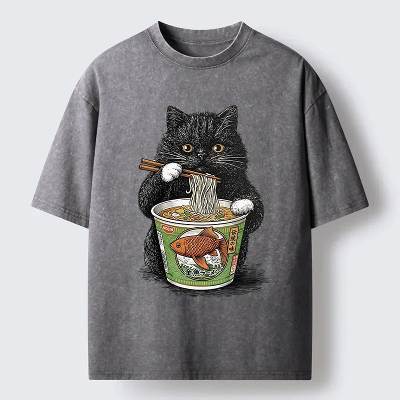 Washed Ukiyo-e Cat Tee on Sale