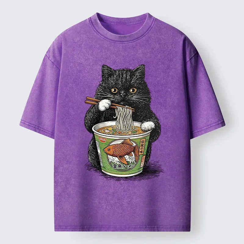 Vintage Japanese Cat T-Shirt for Gift