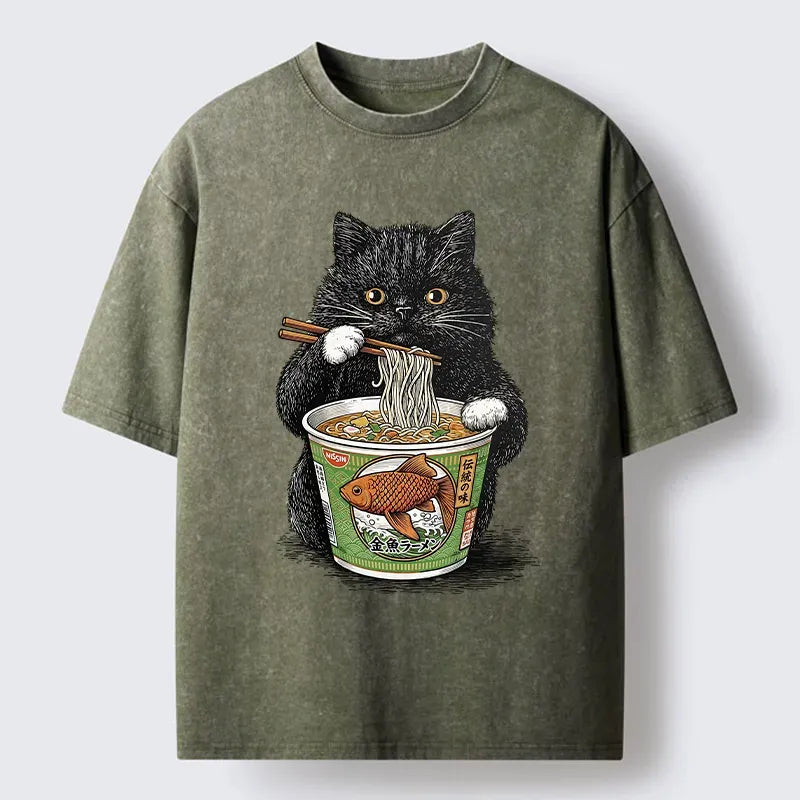 Washed Ukiyo-e Cat Tee on Sale