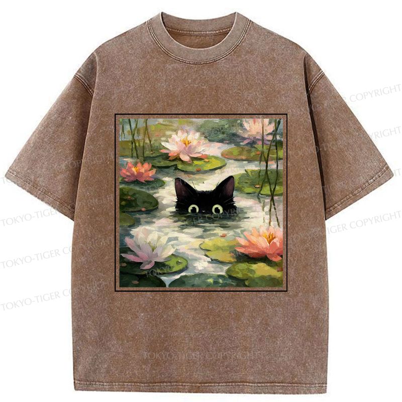 Vintage Washed Black Cat Tee