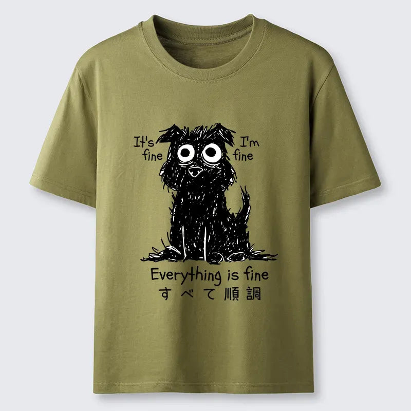 Kyoto-Lion Everything Is Fine Dog Classic T-Shirt