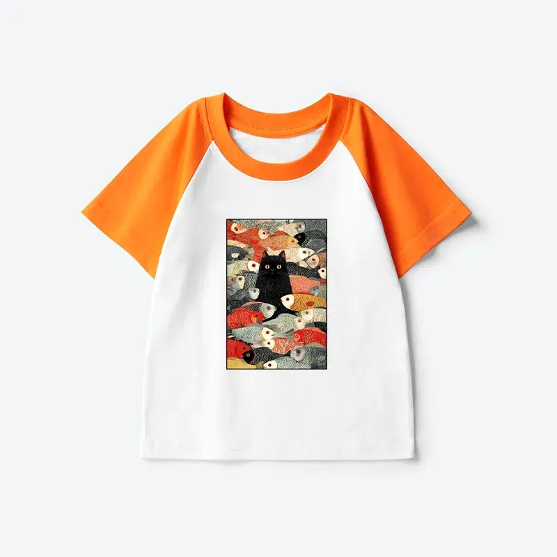 Kids Fish Raglan Top for Daily Wear