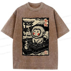 Trendy Japanese Snow Monkey Tee for Men