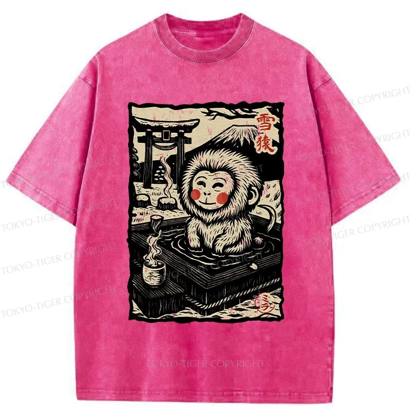 Japanese Snow Monkey Washed T-Shirt