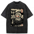 Kyoto-Lion Japanese Snow Monkey Washed T-Shirt