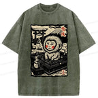 Kyoto-Lion Japanese Snow Monkey Washed T-Shirt