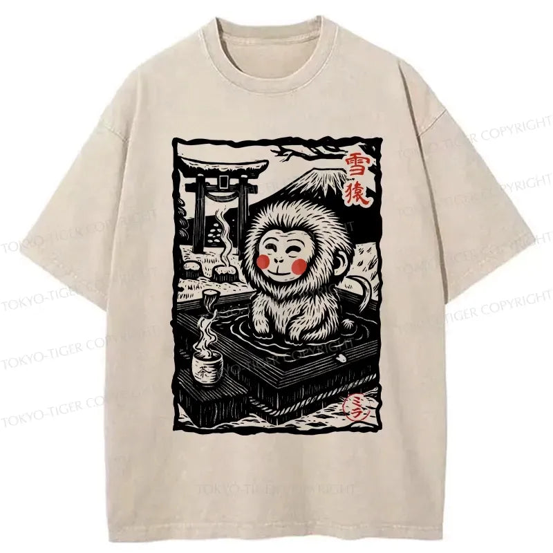 Washed Japanese T-Shirt for Summer