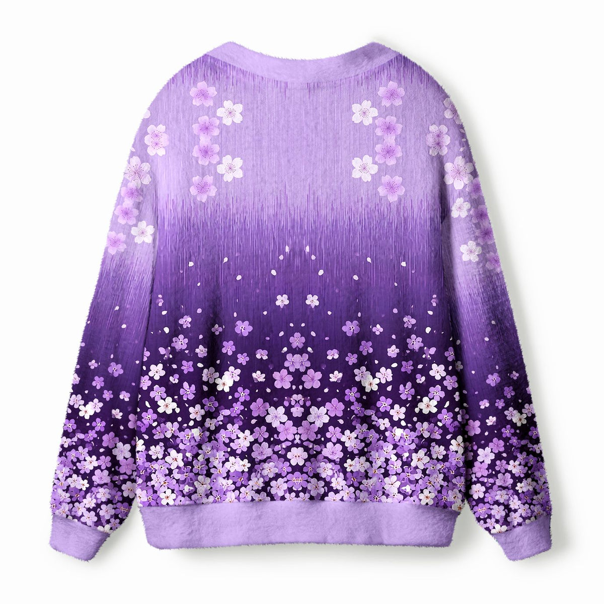 Kyoto-Lion A Sea Of Sakura Petals Ugly Cardigan Sweater