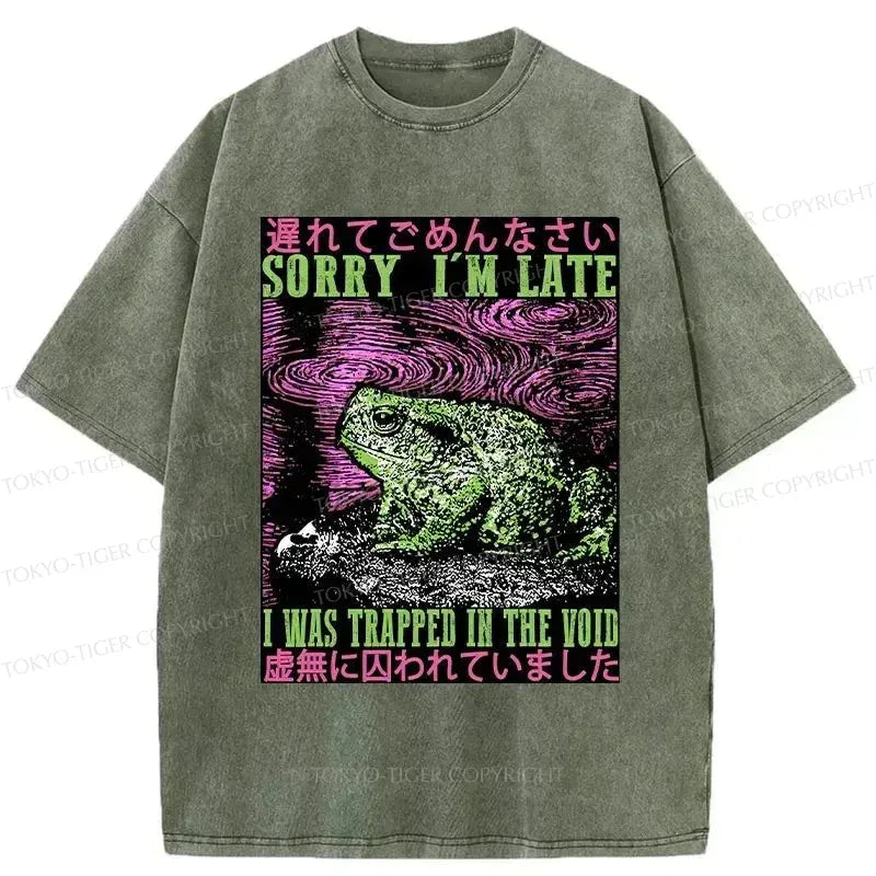 Kyoto-Lion Frogs Trapped In The Void Washed T-Shirt