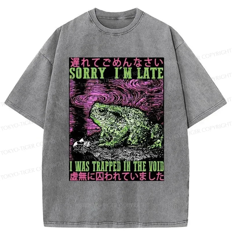 Kyoto-Lion Frogs Trapped In The Void Washed T-Shirt