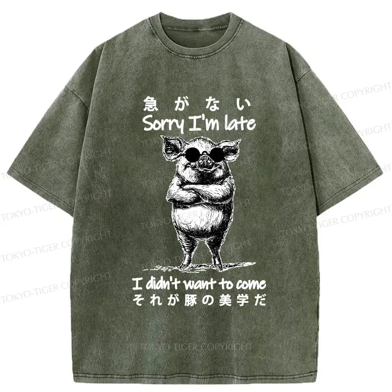 Funny Japanese Washed T-Shirt Free Shipping