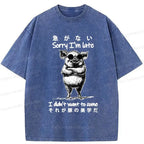 Funny Japanese Washed T-Shirt Free Shipping