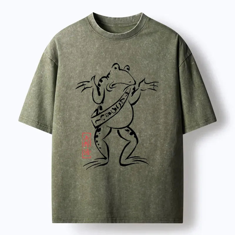 Kyoto-Lion Helpless Frog Washed T-Shirt