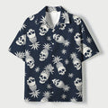 Kyoto-Lion Pineapple Skull Cuban Collar Shirt