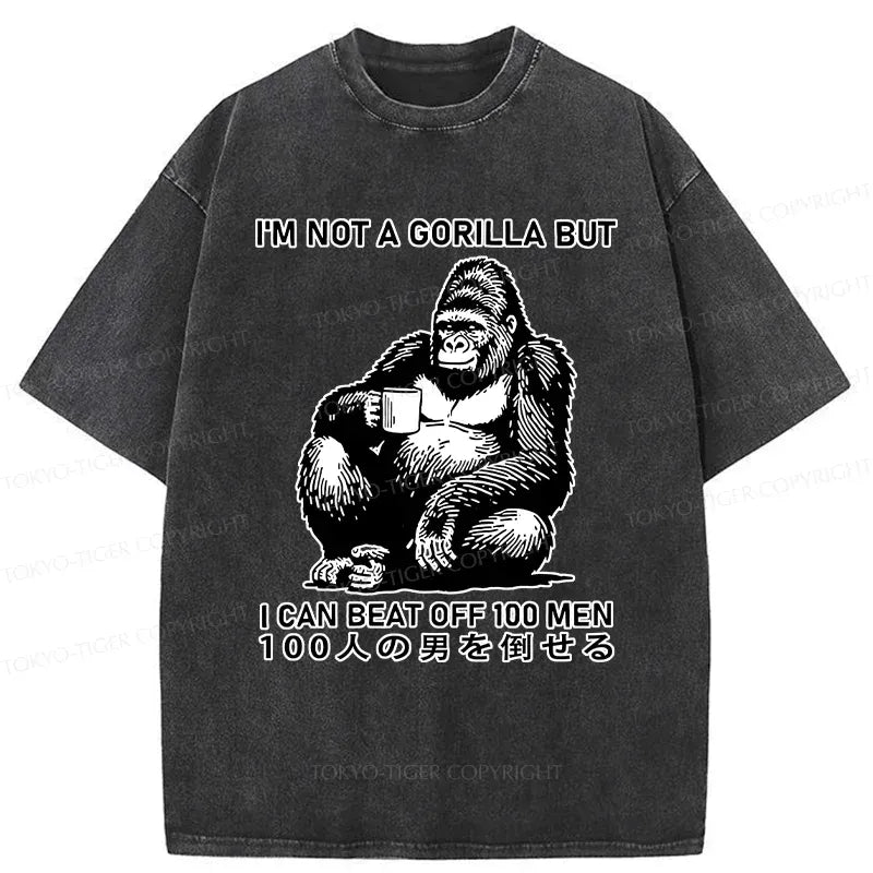 kyoto lion gorilla washed t shirt for daily wear