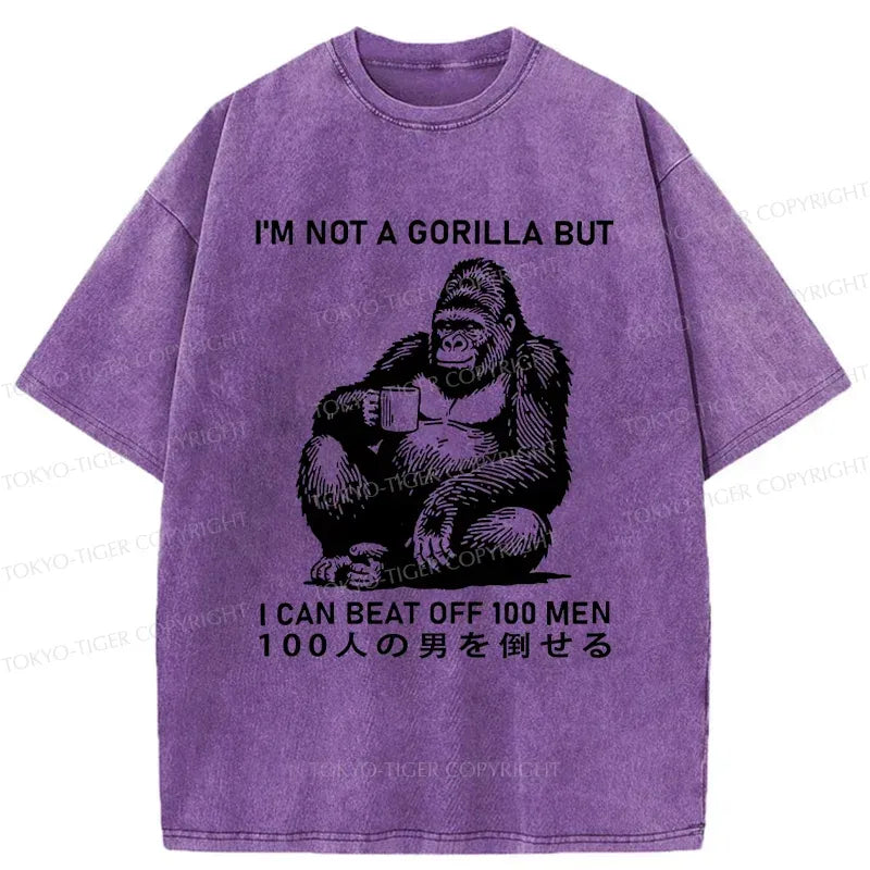 kyoto lion gorilla washed t shirt for daily wear