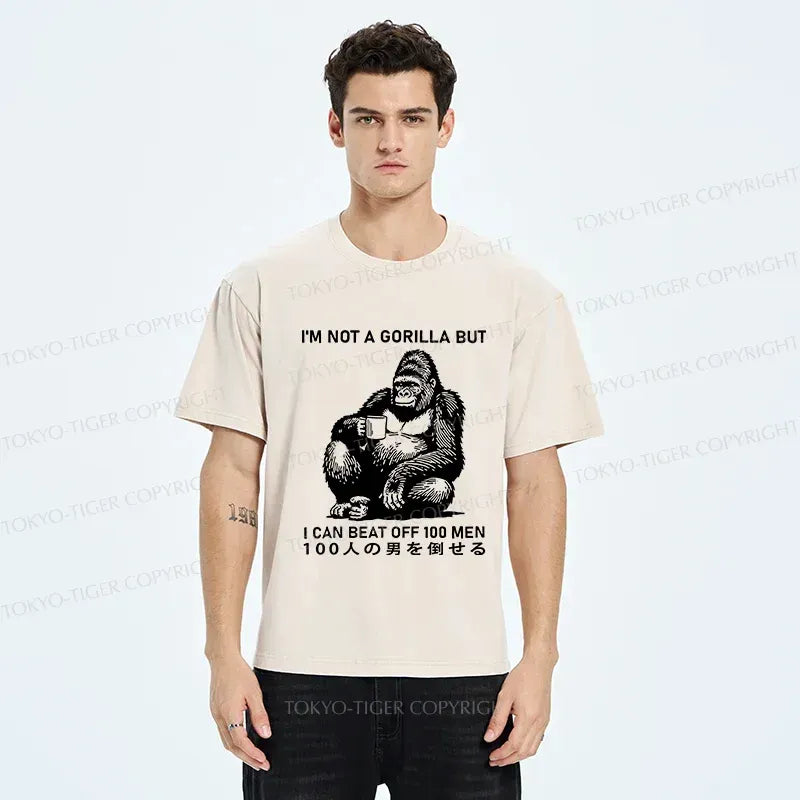 kyoto lion gorilla washed t shirt for daily wear