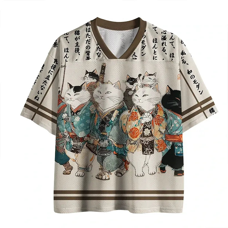 Kyoto-Lion Samurai Cats Assemble Mesh Jersey