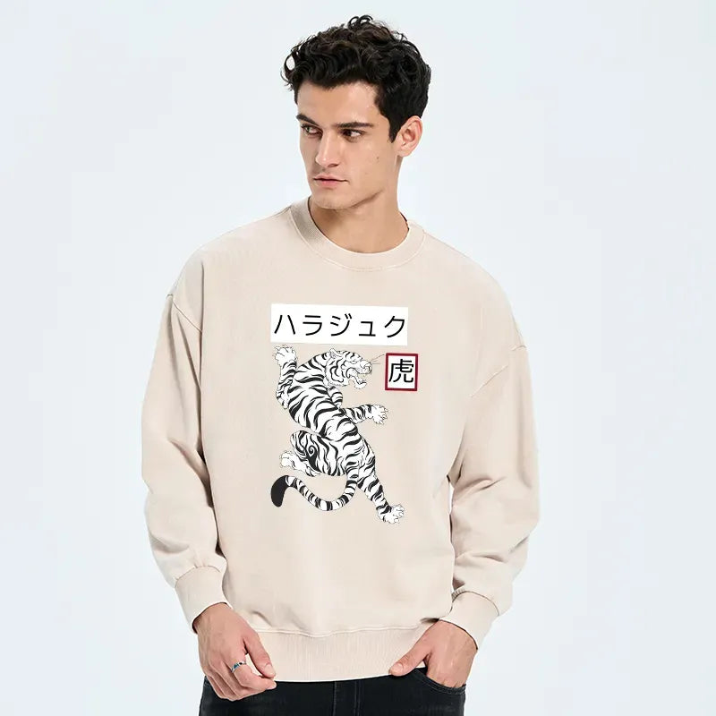 Japanese white tiger sweatshirt