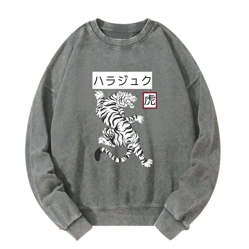 Japanese white tiger sweatshirt