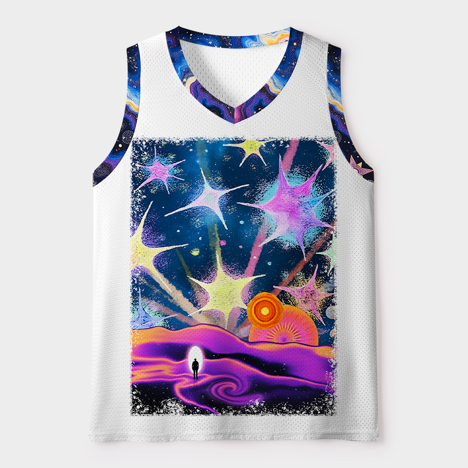 cosmic nebula mesh tank top unisex
