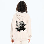 Kyoto-Lion Panda Samurai Warrior Washed Zip Hoodie