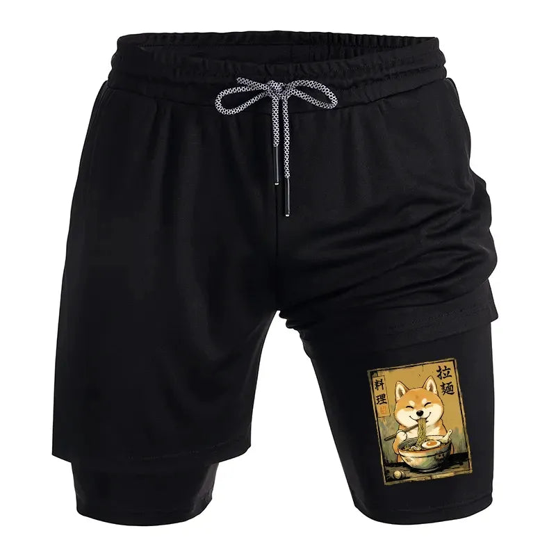 Japanese Shiba Ramen Shorts for Summer