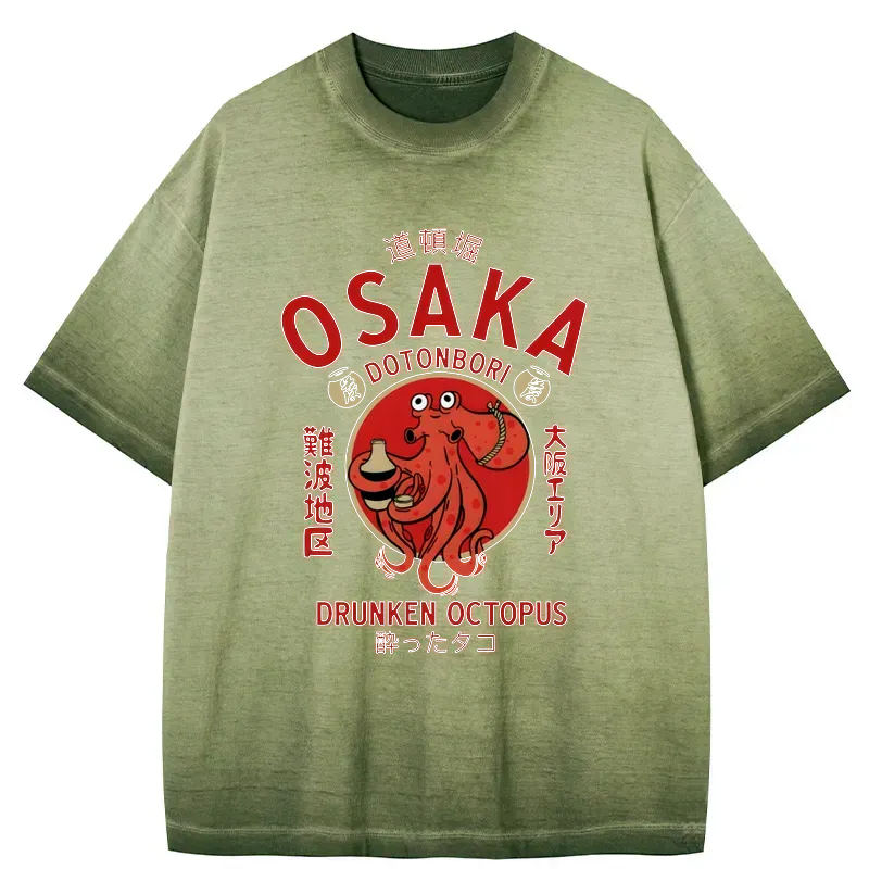 japanese gradient washed octopus t-shirt