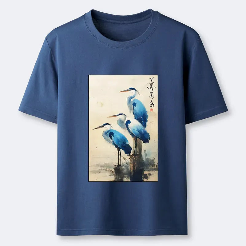 Kyoto-Lion Great Blue Heron Japan Classic T-Shirt