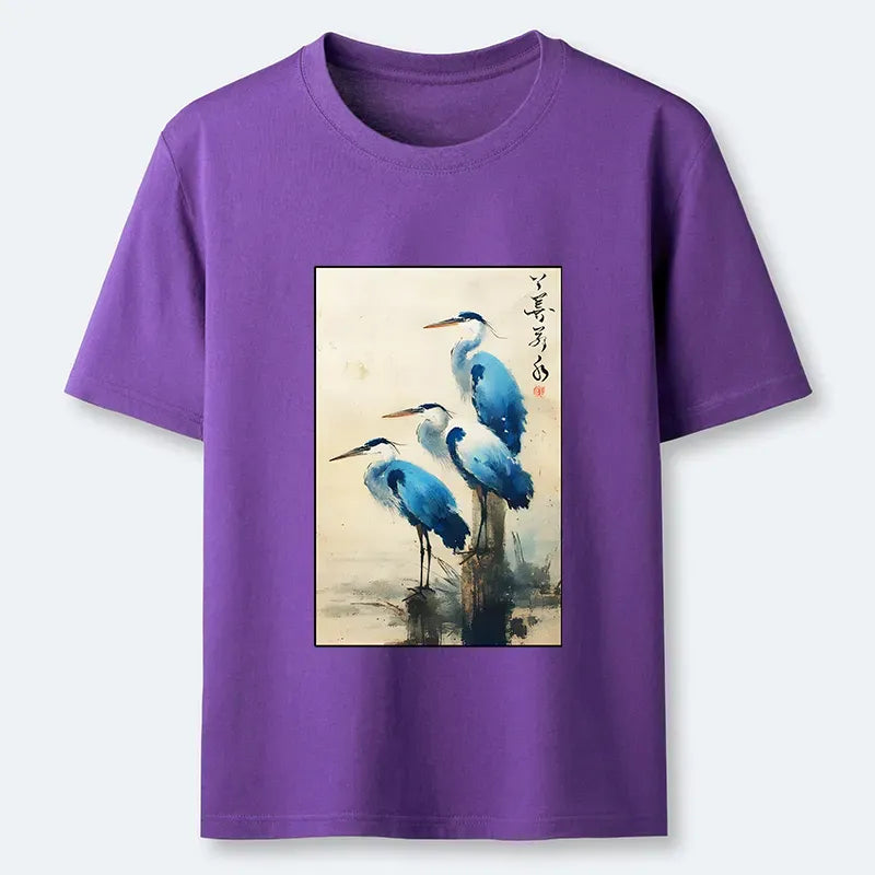 Kyoto-Lion Great Blue Heron Japan Classic T-Shirt