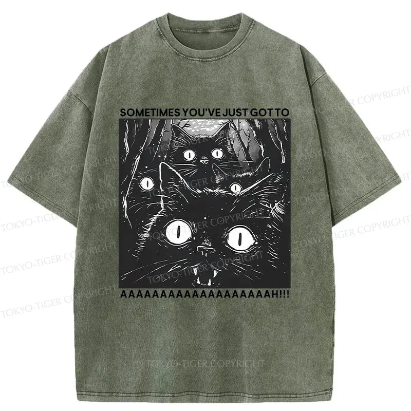 Funny Black Cat Japanese T-Shirt Gift