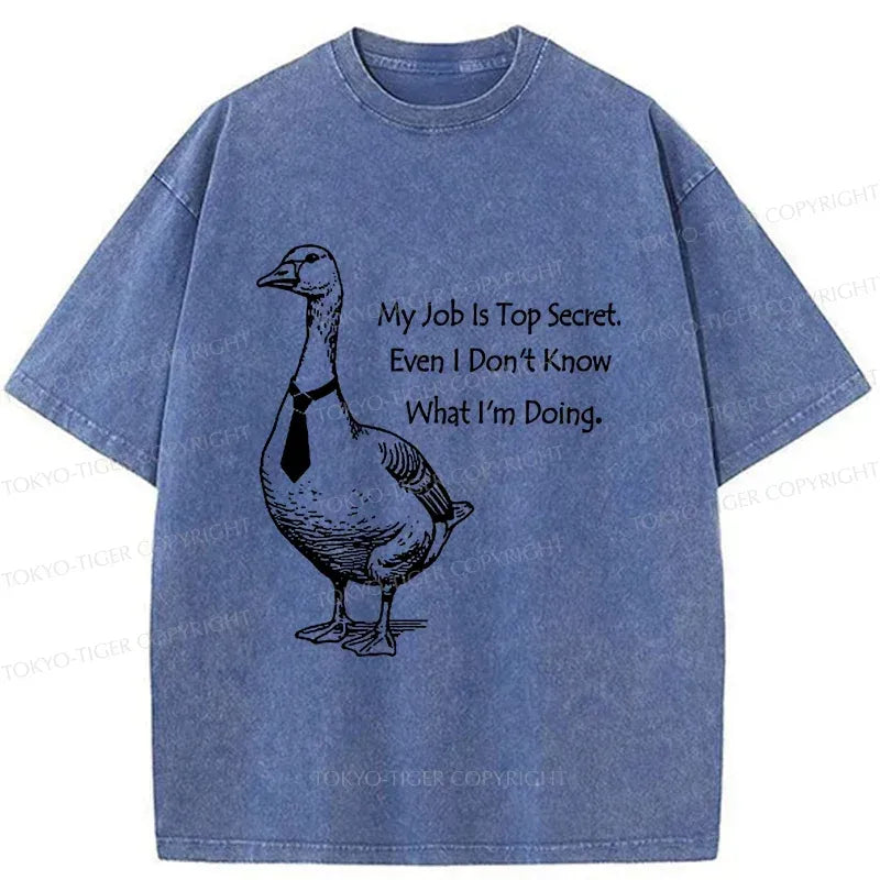 Kyoto-Lion Serious Goose Funny Washed T-Shirt