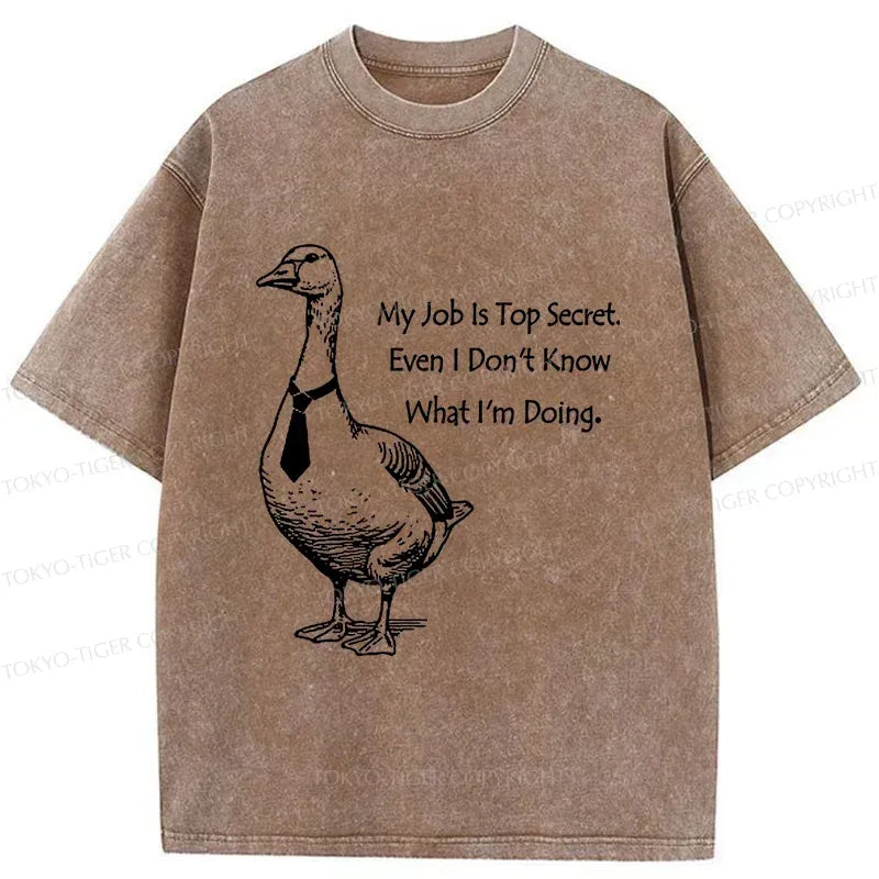 Kyoto-Lion Serious Goose Funny Washed T-Shirt