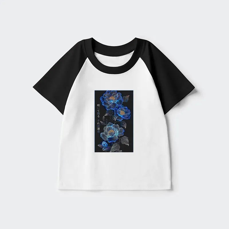Kyoto-Lion The Sea Of Flowers In The Darkness Kids Raglan T-shirt