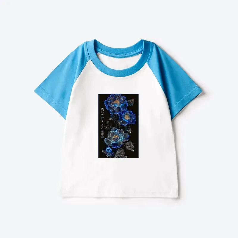 Japanese Ukiyo-e Kids Raglan T-Shirt Free Shipping