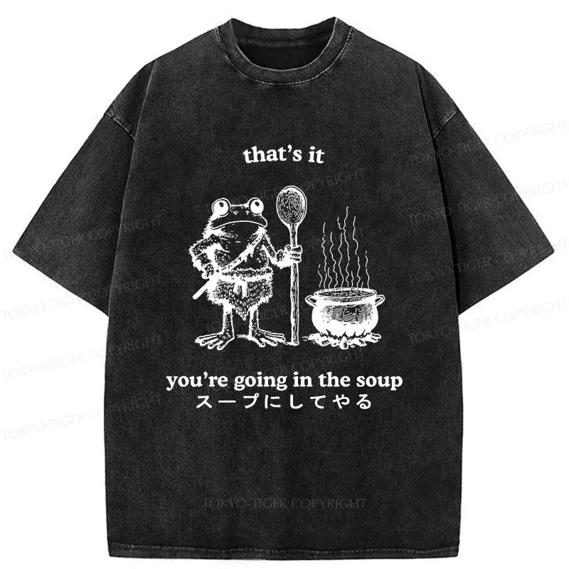 Kyoto-Lion washed t-shirt for daily wear