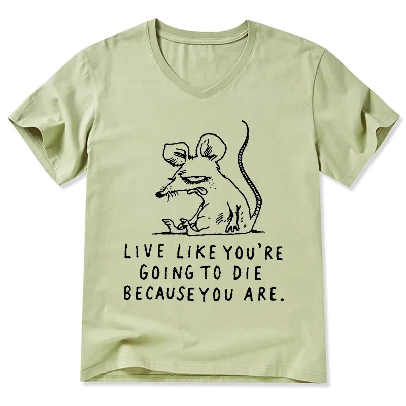Kyoto-Lion Funny Meme Sarcastic Rat Life Truth V-Neck Classic T-Shirt