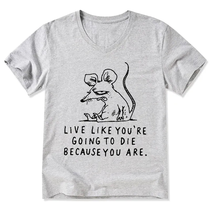 Sarcastic Rat V-Neck T-Shirt for Daily Wear