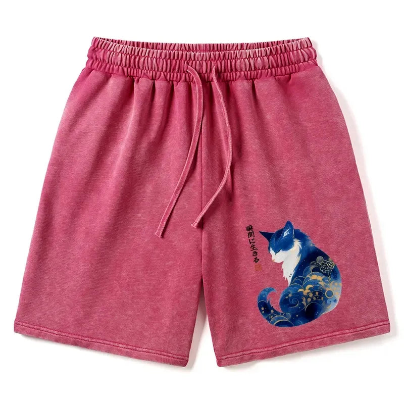 Retro Cat Shorts for Summer