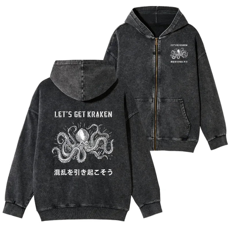 unisex vintage octopus hoodie free shipping