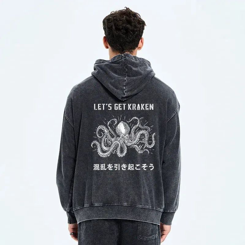 funny octopus zip hoodie for daily wear