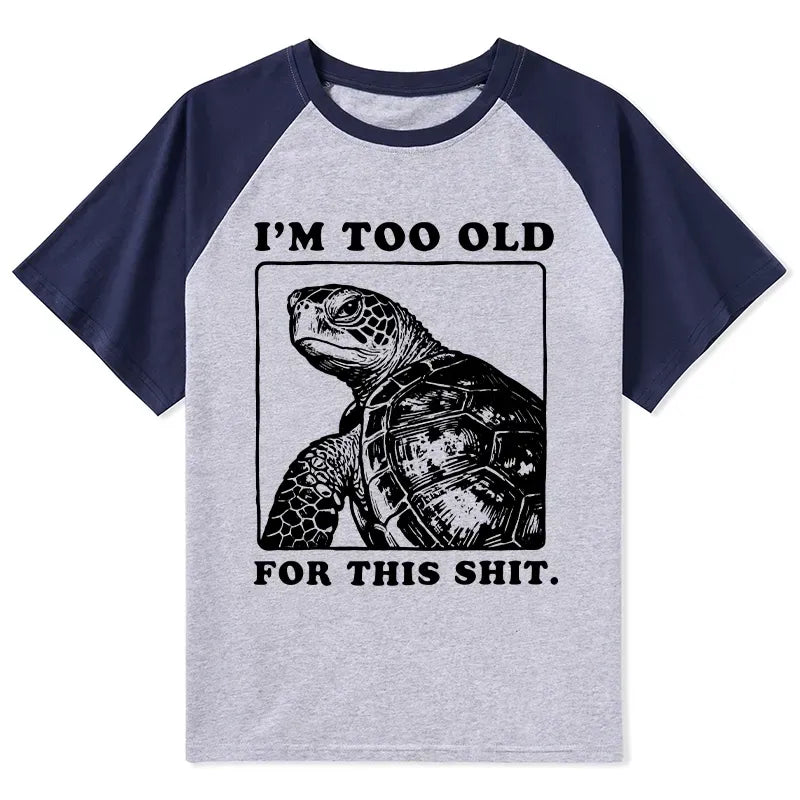 Kyoto-Lion Turtle I Quit Meme Energy Raglan T-shirt