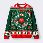 Kyoto-Lion Koi Fish Record Party Fuzzy Christmas Ugly Sweatshirt